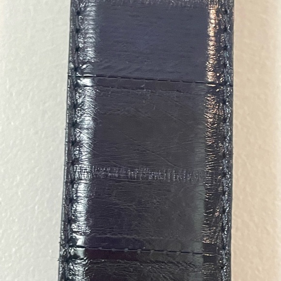 Men’s Genuine Leather Dark Blue Belt Size 52 Iguana - Picture 3 of 12